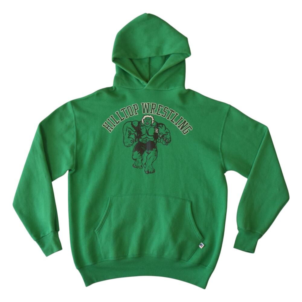 Vintage Hilltop Wrestling Green Hoodie Russell Athletic USA XL